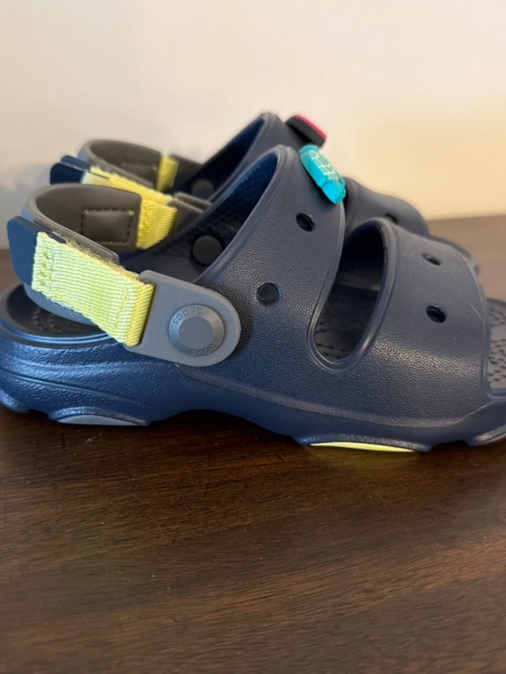 Crocs Swiftwater All Terrain Sandals Navy Unisex Kids Sz C 11 Rainbow/turtle